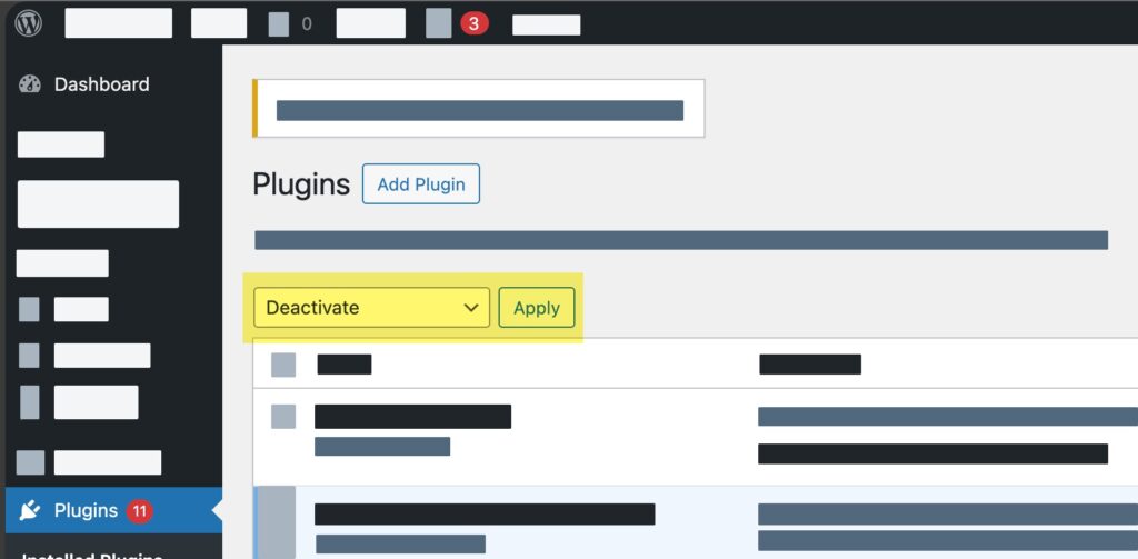 Deactivate Plugins
