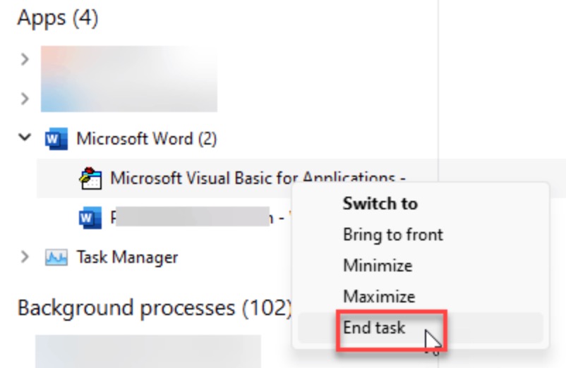 End Stuck Microsoft 365 Processes