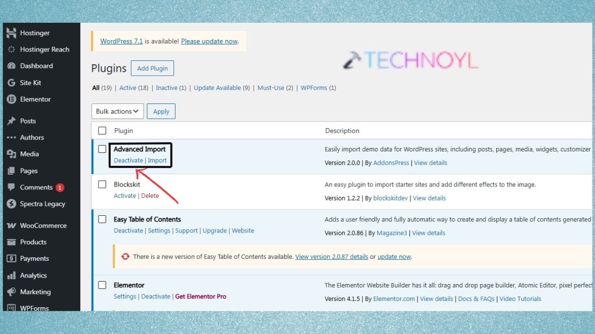 Deactivate suspicious or faulty plugin