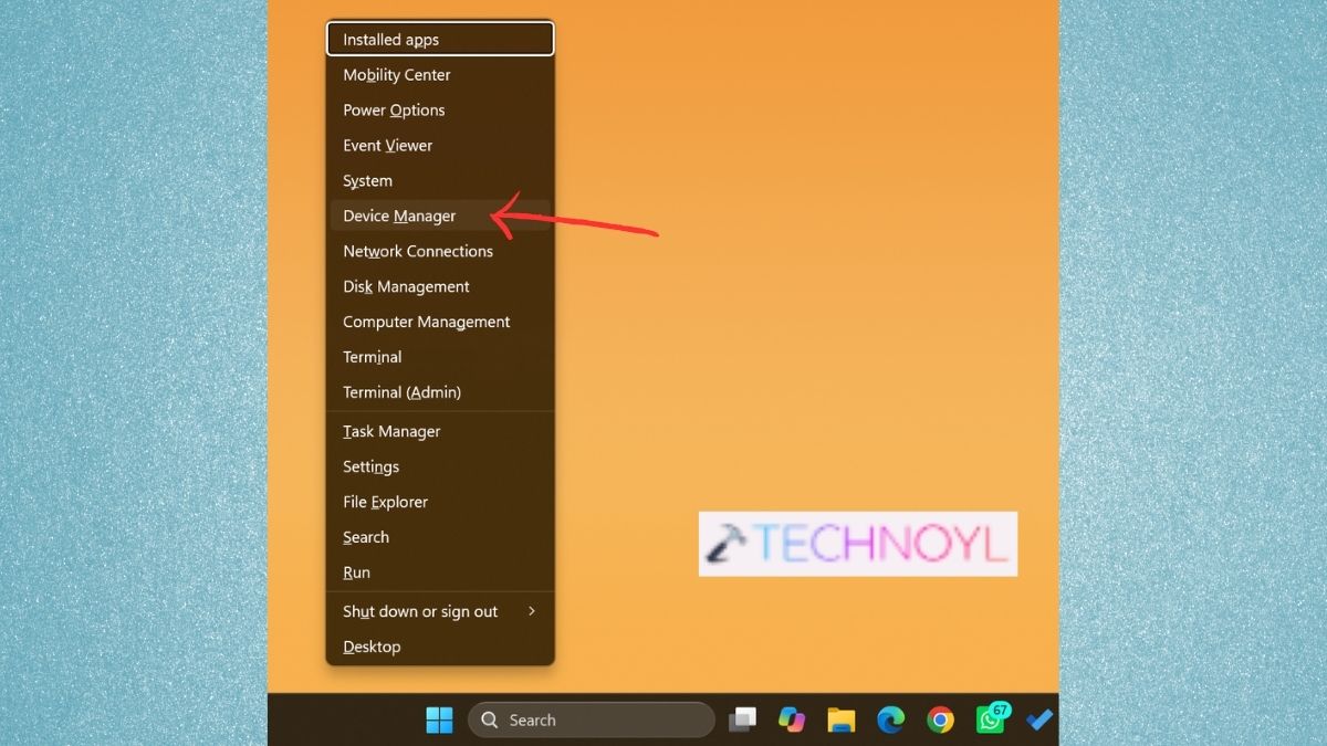 Device Manager from start menu