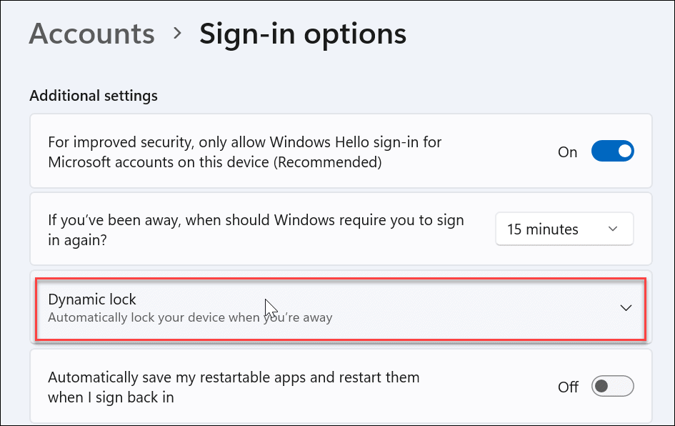 Dynamic Lock Settings: A Windows 11 Hidden Feature