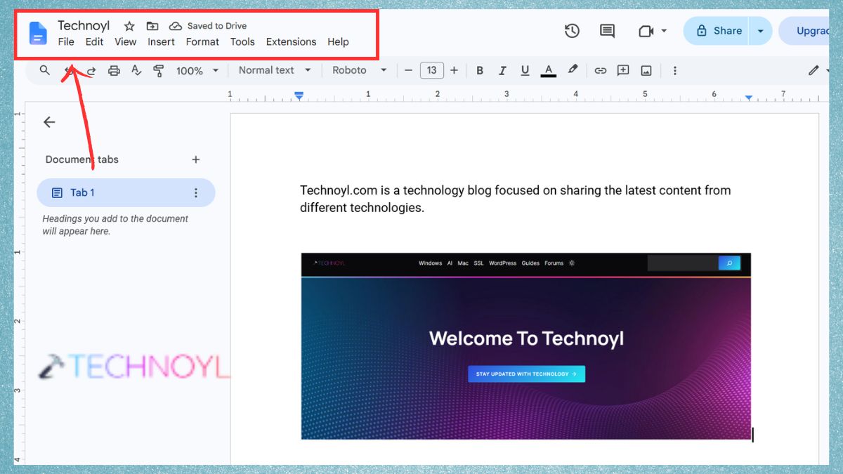 File in Google Docs