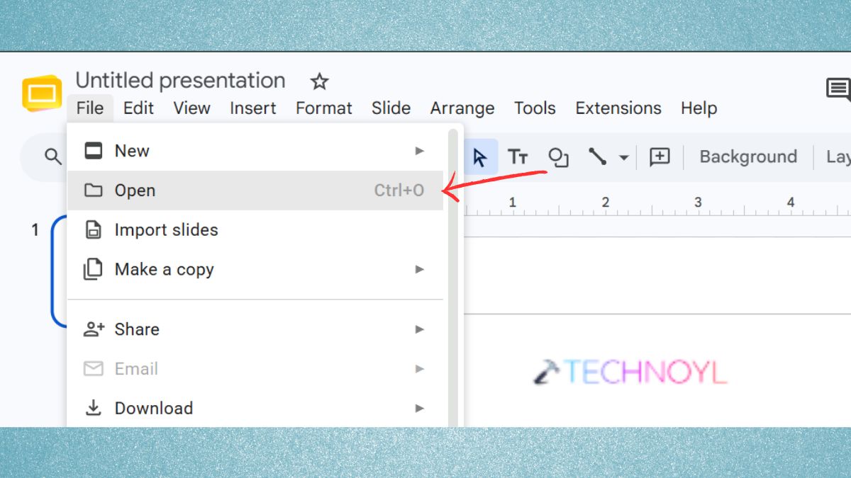 File menu Google Slides