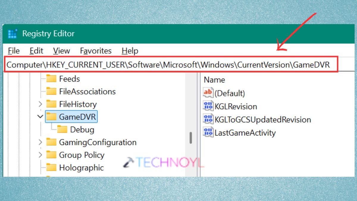 GameDVR in Registry Editor