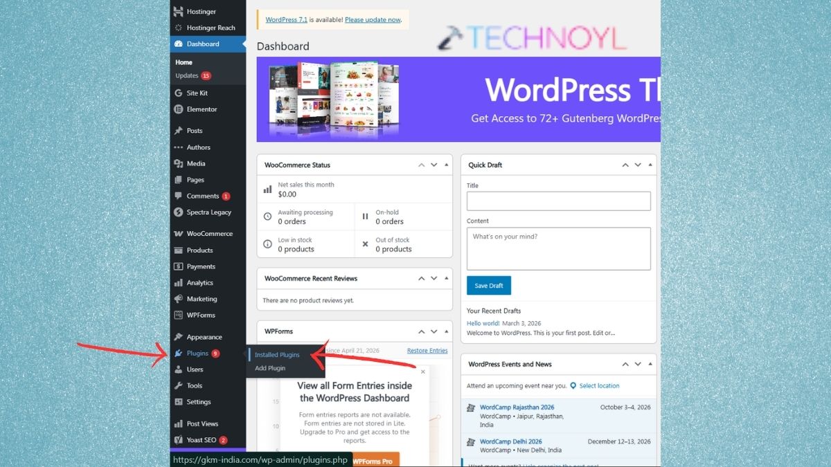 Installed Plugin WordPress