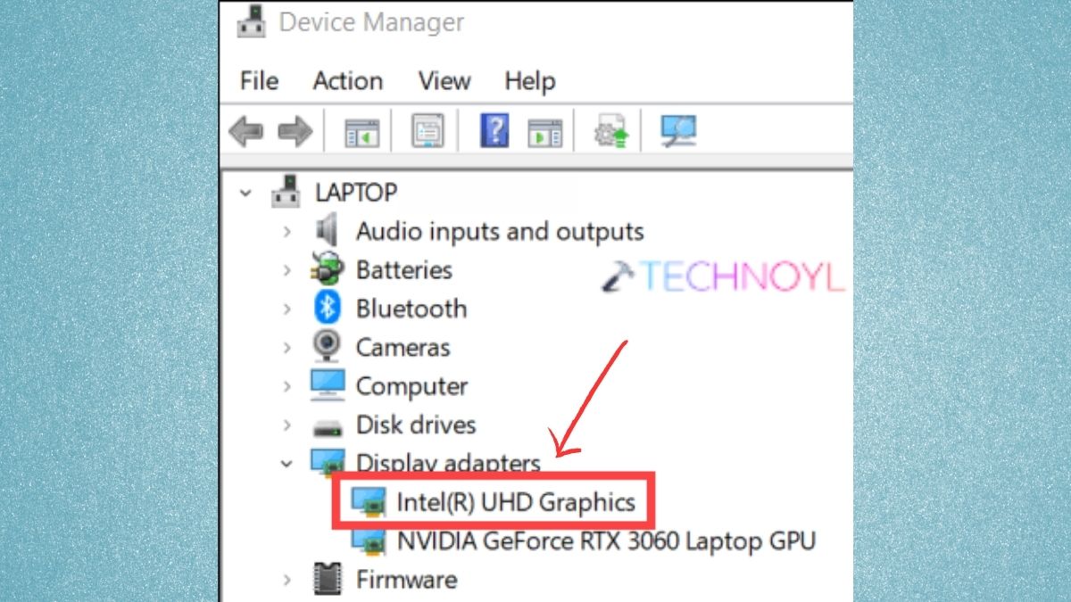 Intel graphics adapter in Device Manager