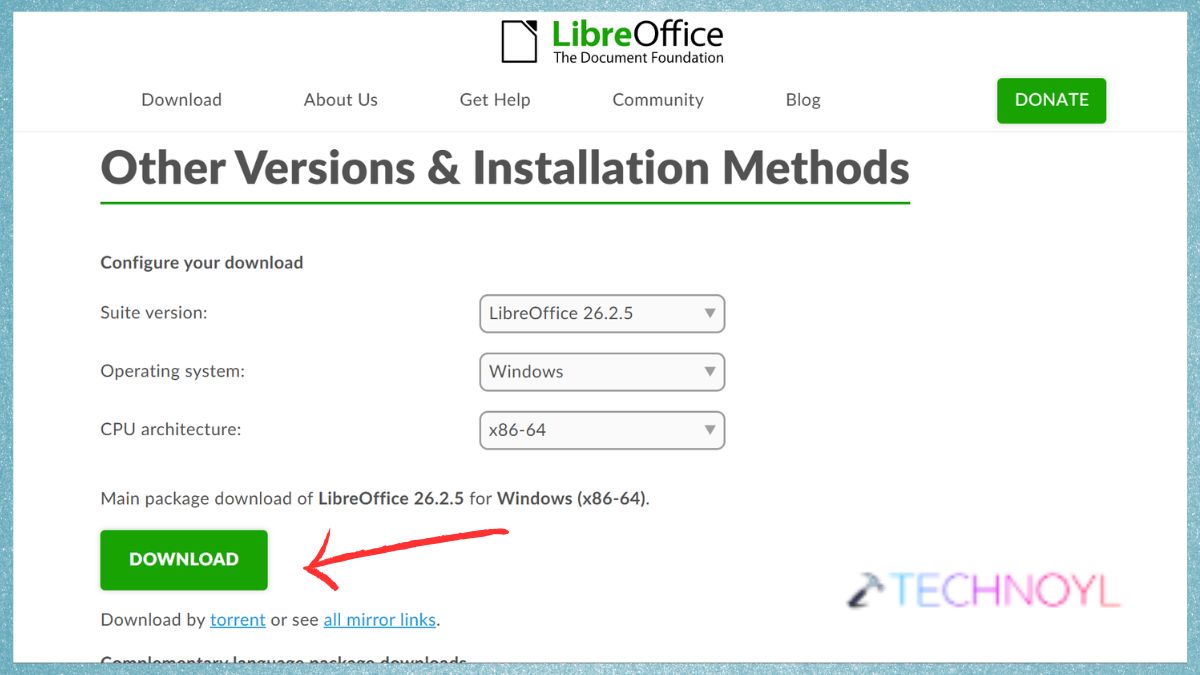 LibreOffice download and install