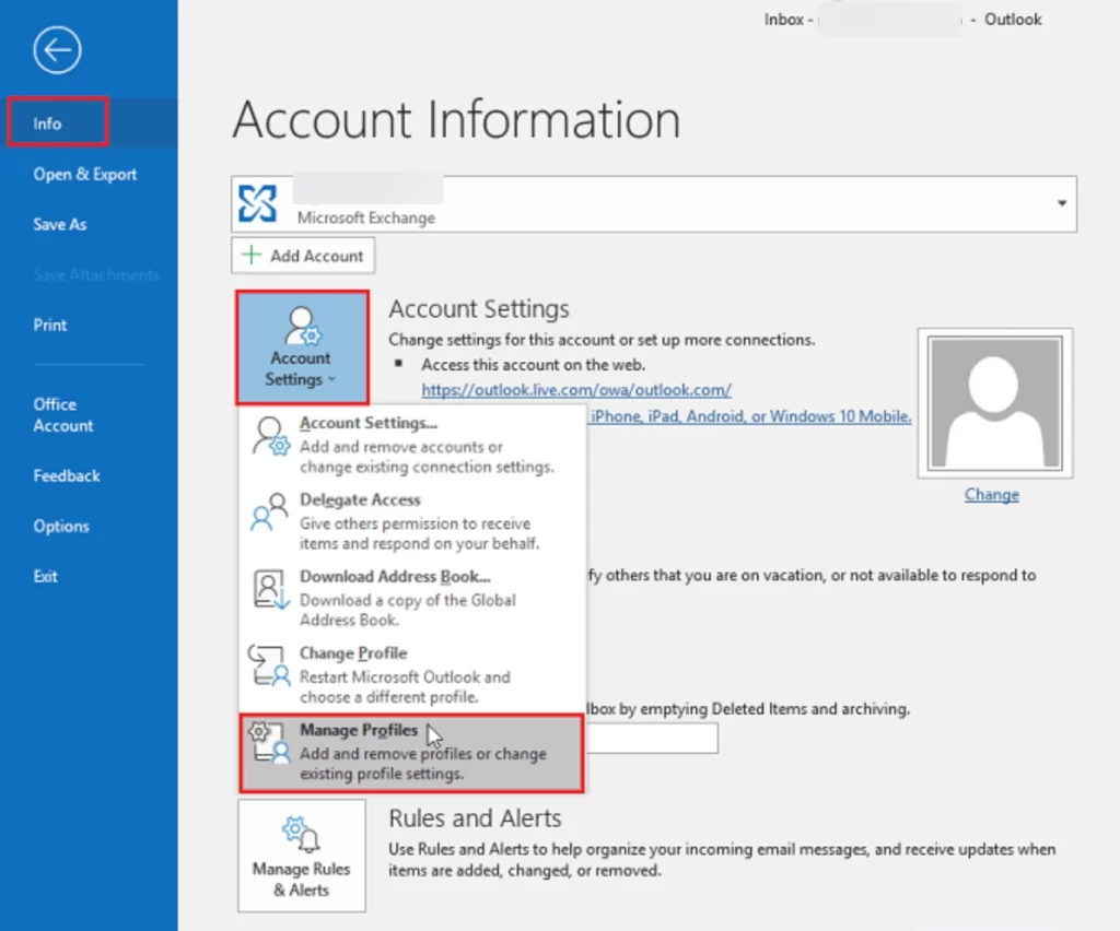 Manage profiles