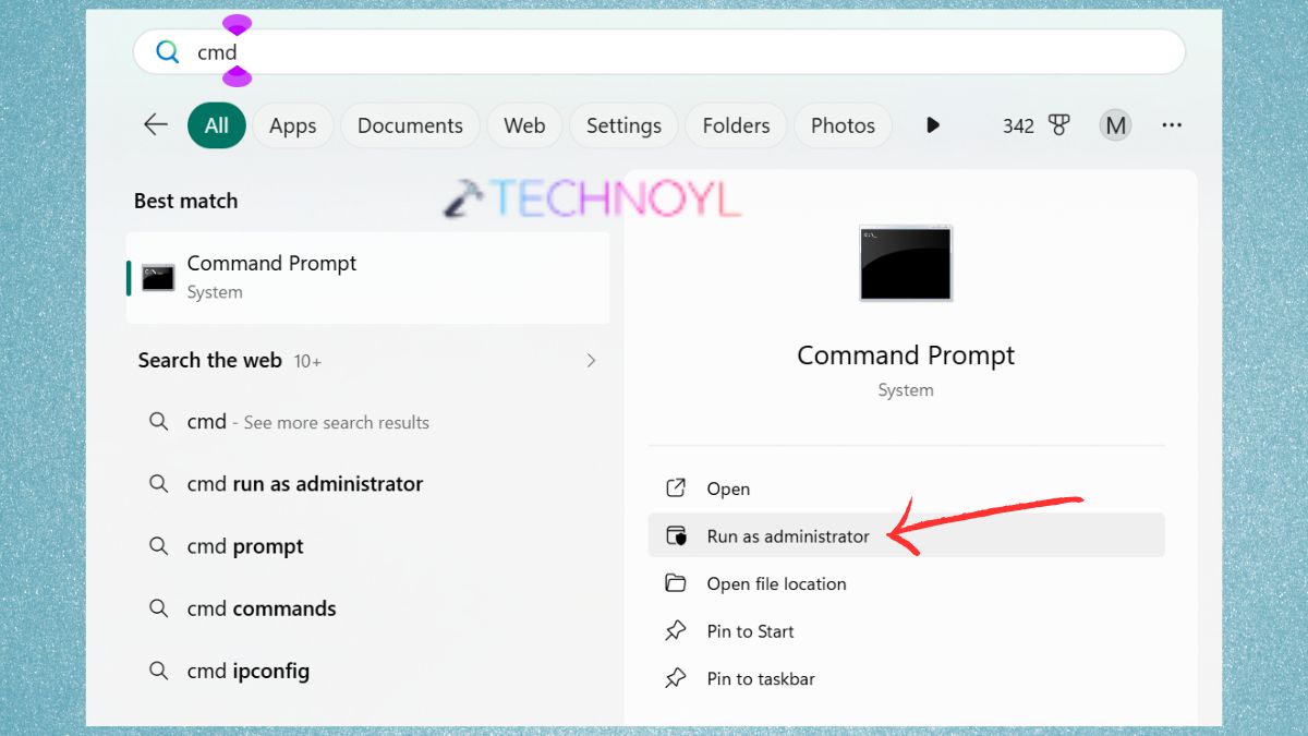 Open Command Prompt as Admin with CMD