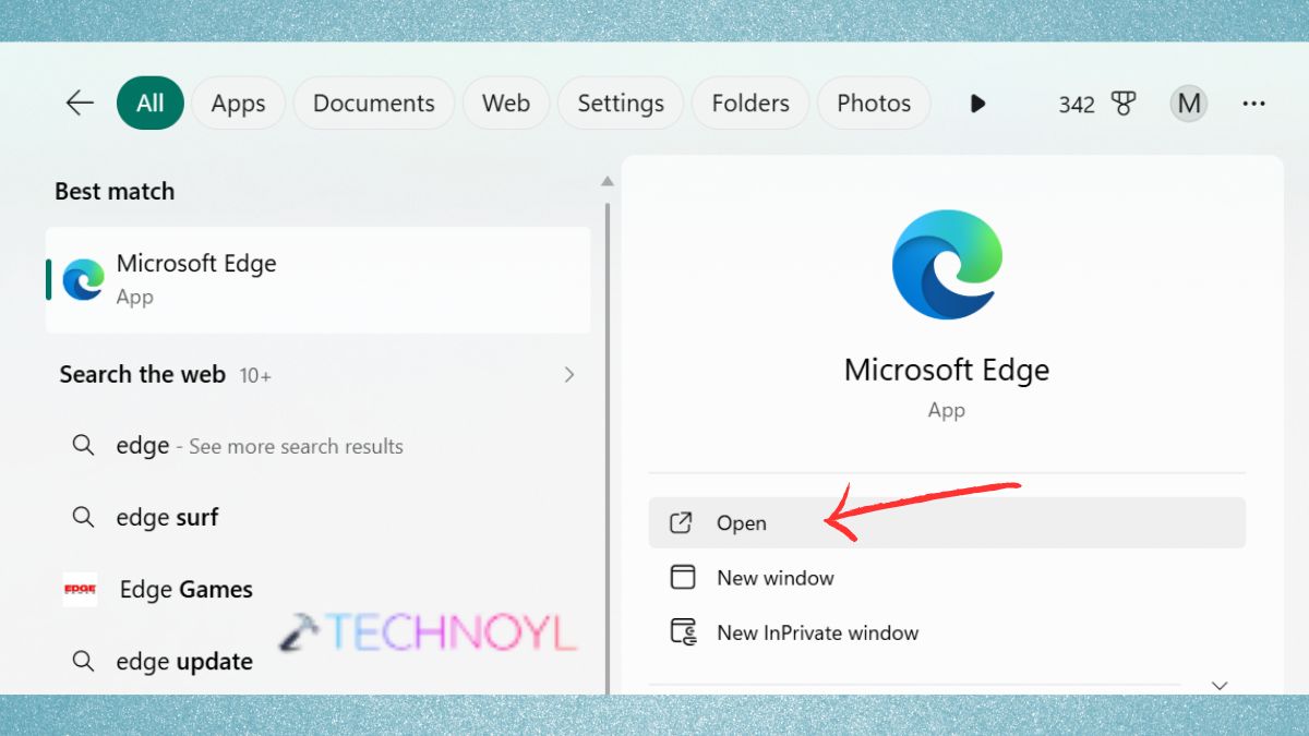 Open Microsoft Edge Browser