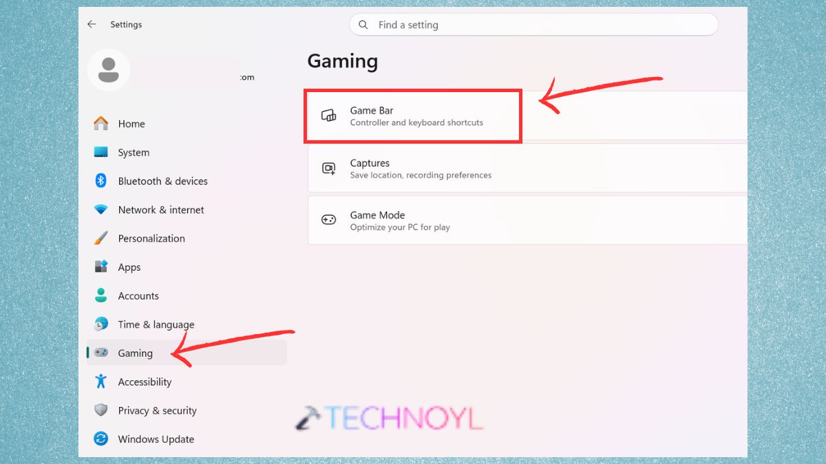 Open Xbox Game Bar in Gaming Settings