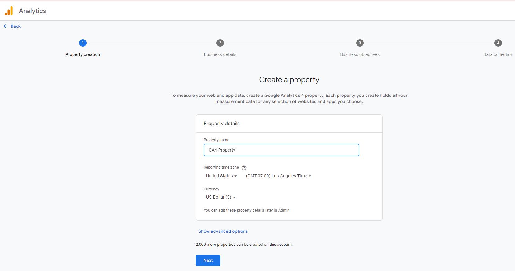 Property Creation: Add Google Analytics to WordPress
