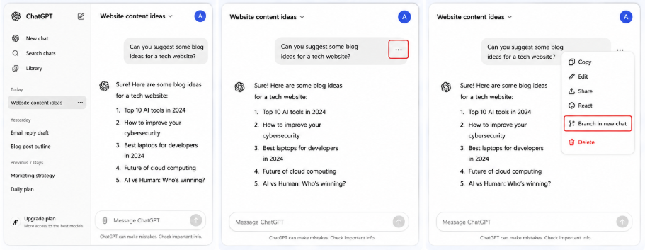 Start A New Branched Chat To Fix, "You’ve Reached Our Limit Of Messages ChatGPT Error"