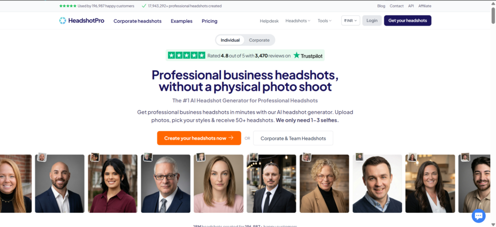 HeadshotPro For Corporate-Style Photos