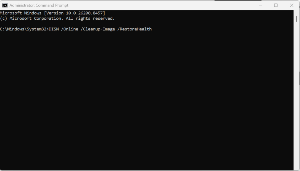 DISM /Online /Cleanup-Image /RestoreHealth