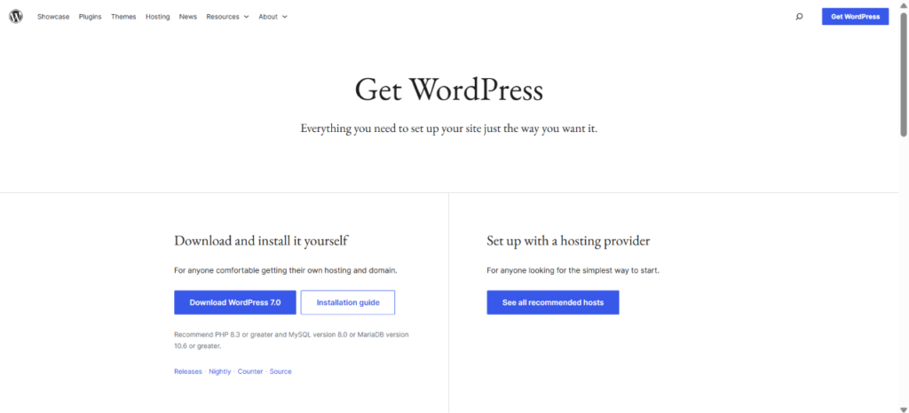 Download a fresh copy of WordPress
