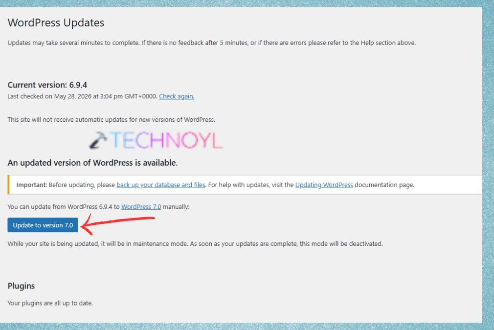Update to WordPress version 7.0