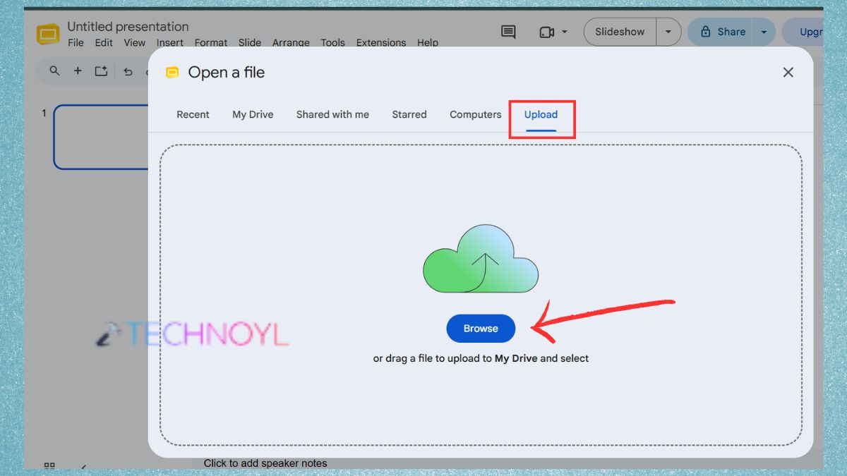 Upload any file in Google Slides