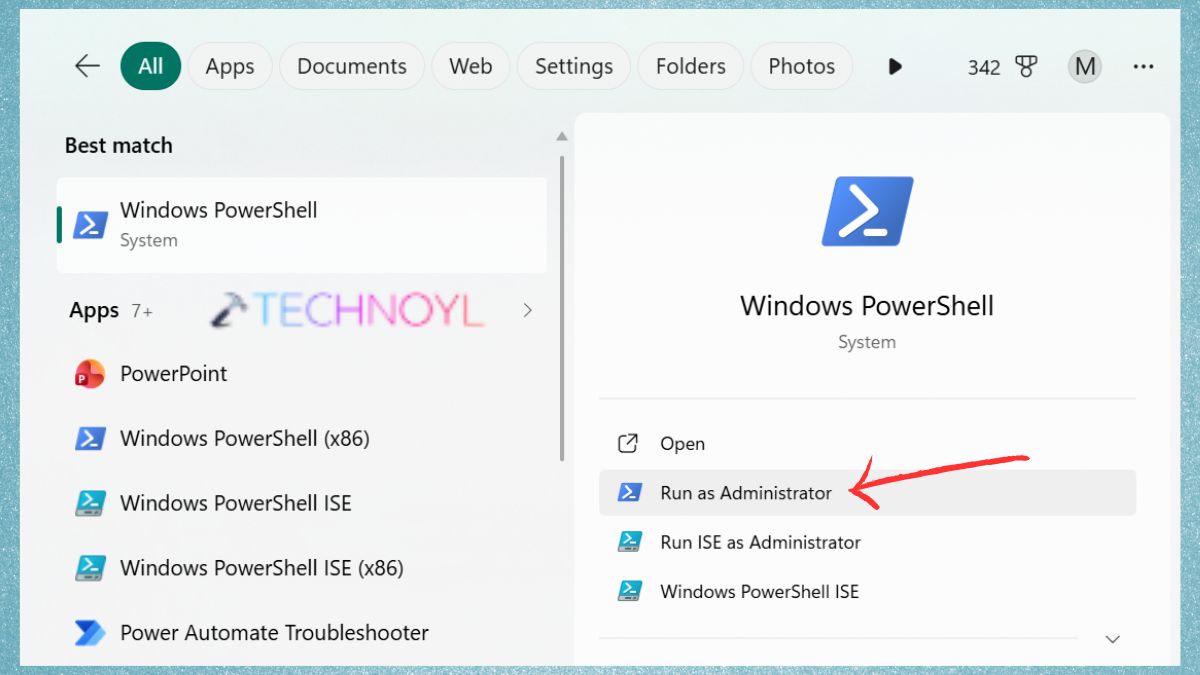Windows Powershell Run as Admin