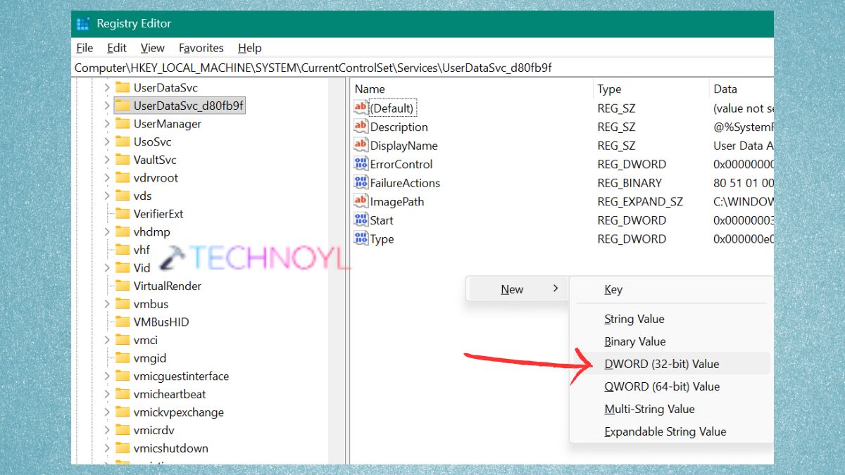 add new DWORD 32 bit Value