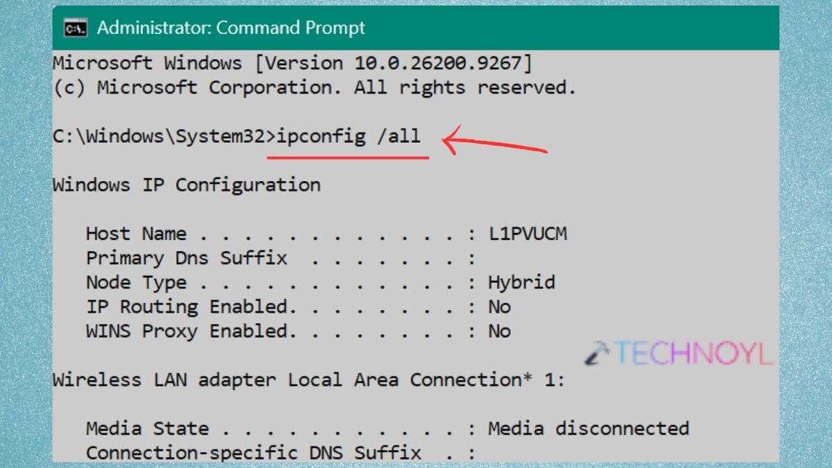 ipconfig all Configure Private DNS in Windows 11