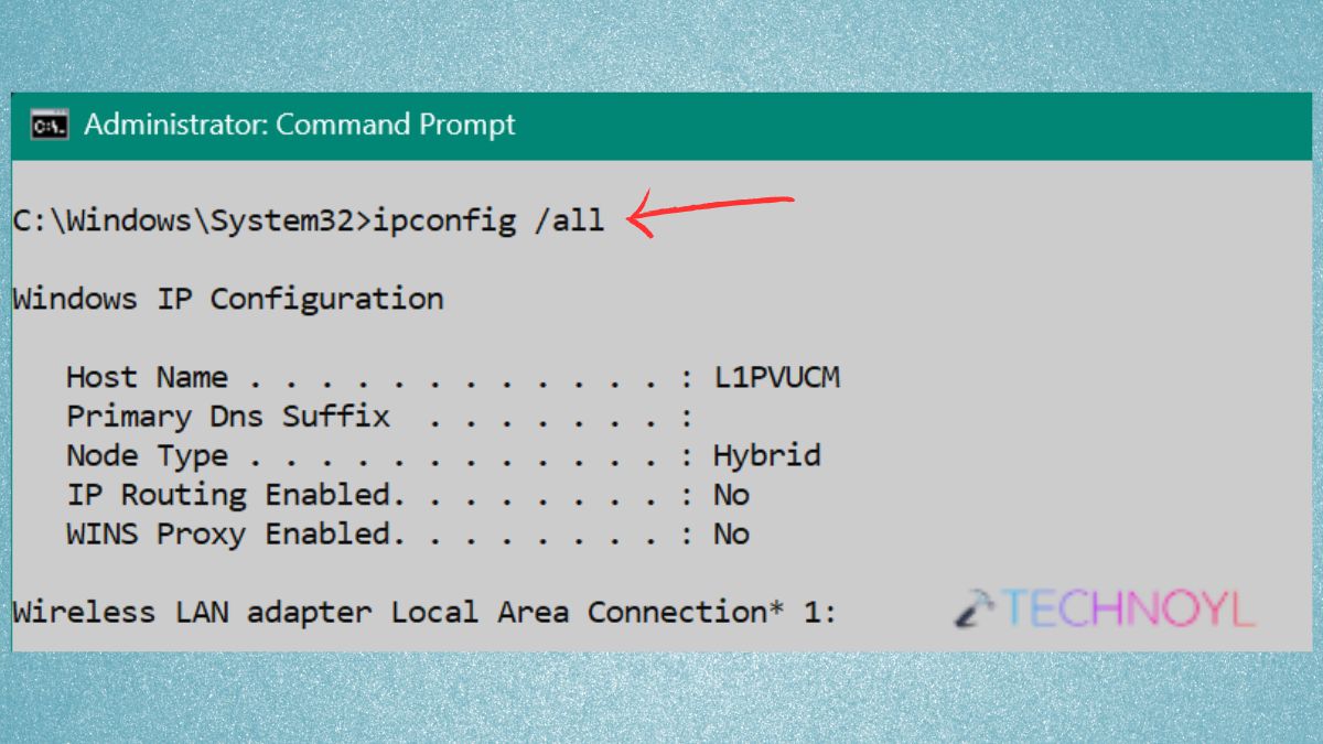 ipconfig all
