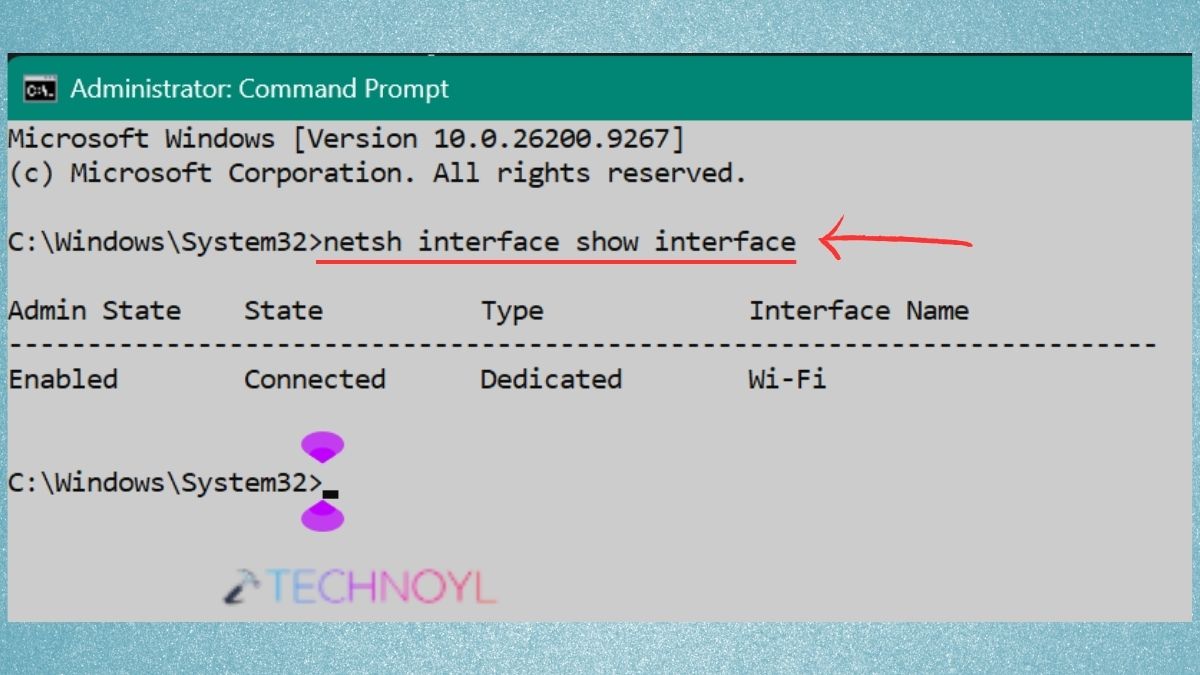 netsh interface show interface